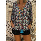 Womens Tops and Blouses Vintage Skull Print Three Quarter Sleeve Blouse Woman Clothes Tunic Ladies Top Feminina
