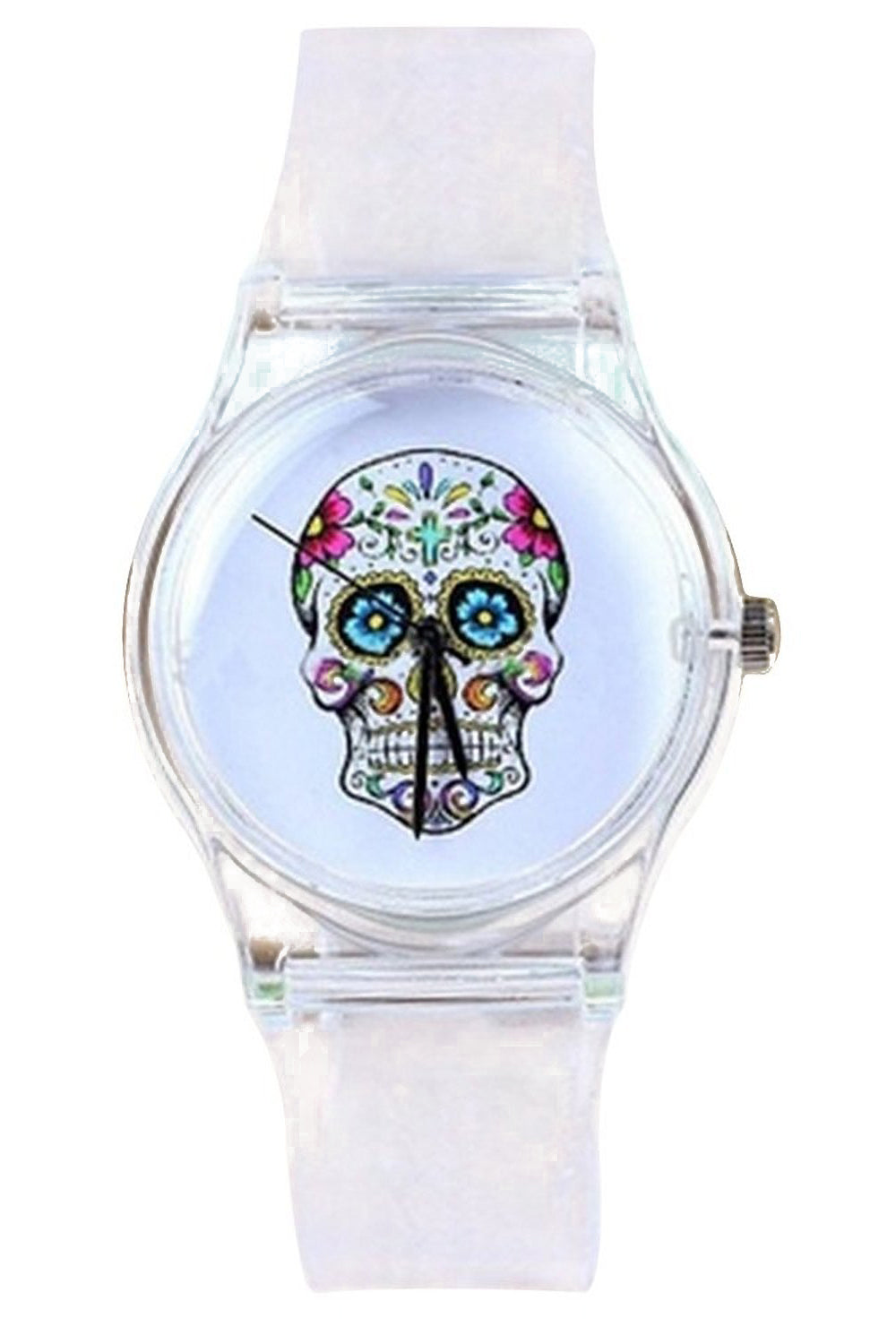 Skull Dial Transparent Silicone Wrist Watch