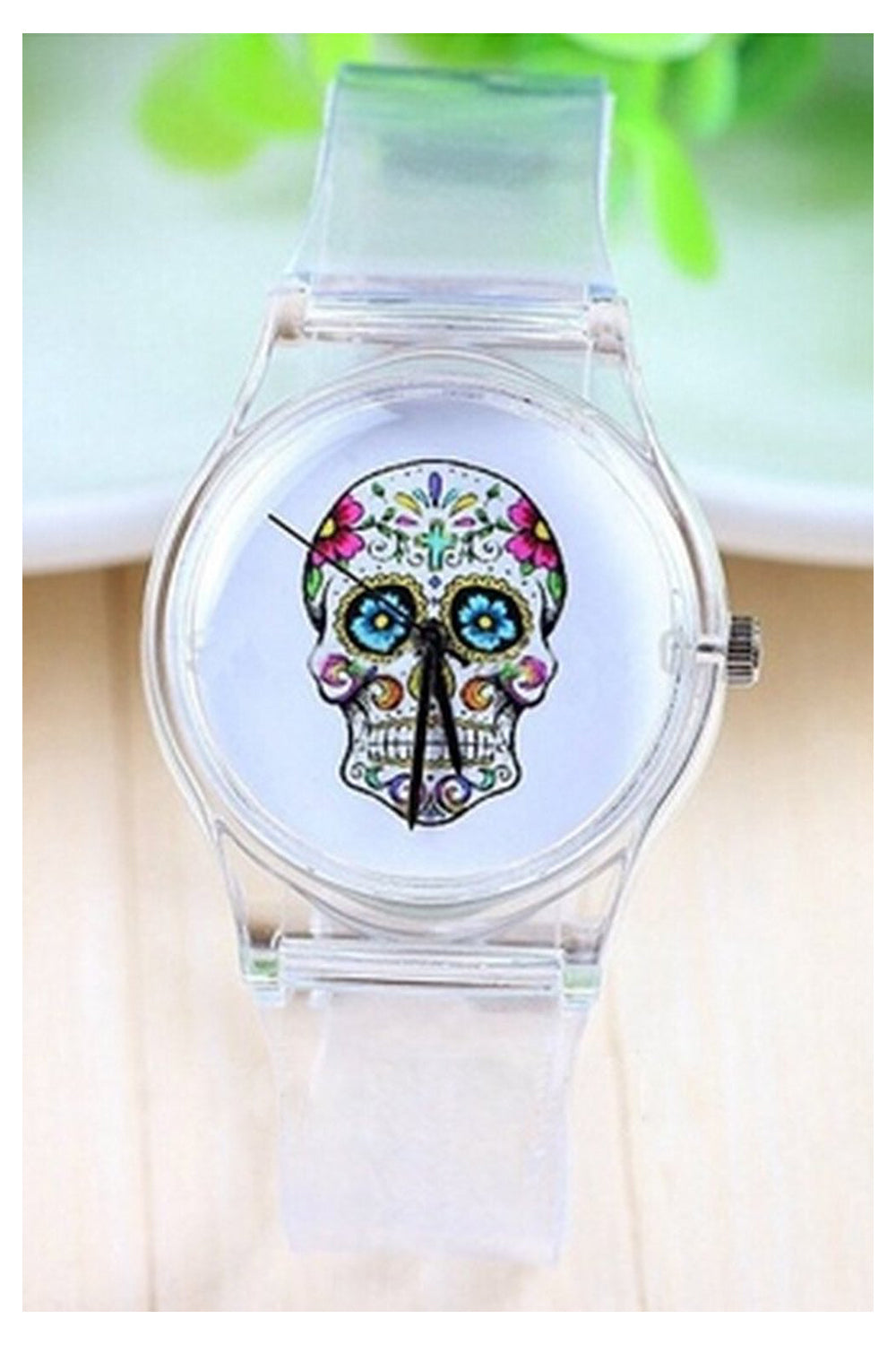 Skull Dial Transparent Silicone Wrist Watch