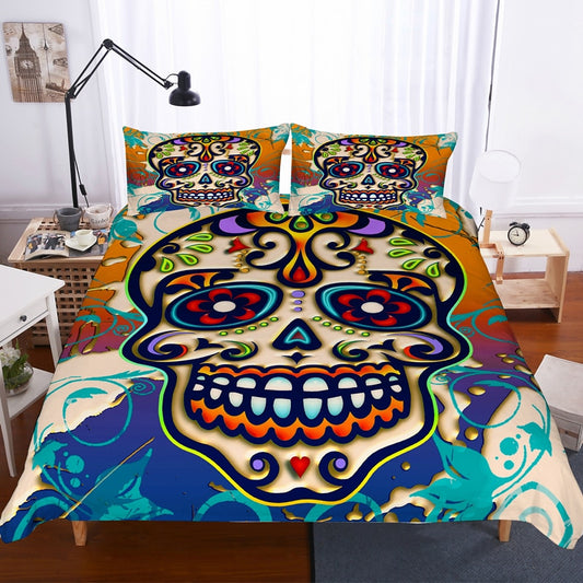 Sugar skull  bedding set luxury 3d printing quilt cover and pillowcase
