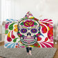 Sugar skull hoodied blankets, thick, double layers