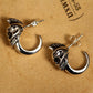 925 Sterling Silver Skull Stud Mens Earrings Vintage Black Earring Men Punk Skeleton Studs For Men Biker Jewelry 1pcs