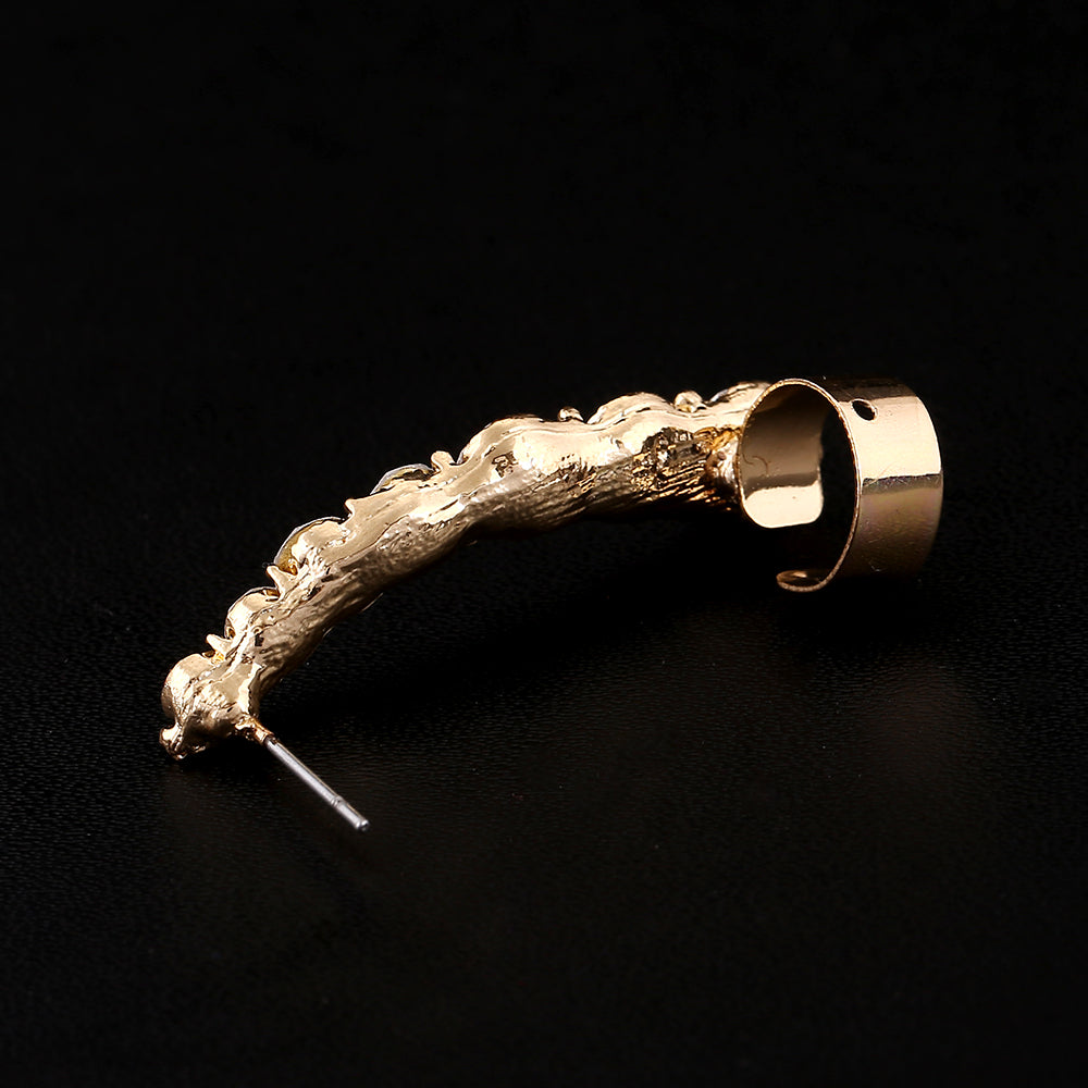 Fashion Rhinestones Left Ear Cuff Piercing Jewelry 7 Crystal Earcuff Punk Gold Silver Plated Clear Zircon Clip Earrings