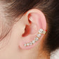 Fashion Rhinestones Left Ear Cuff Piercing Jewelry 7 Crystal Earcuff Punk Gold Silver Plated Clear Zircon Clip Earrings