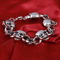 Stainless steel Cool Men's Steel High Quality Biker Man Skull charms Bracelet Chain Factory Price Bracelets & Bangles