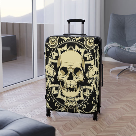 Gothic skull Suitcases, Halloween skull grim reaper suitcase luggage