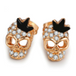 Top Quality Punk Personality skull Stud Earrings Rose Gold Color Jewelry Austrian Crystal  Wholesale E705
