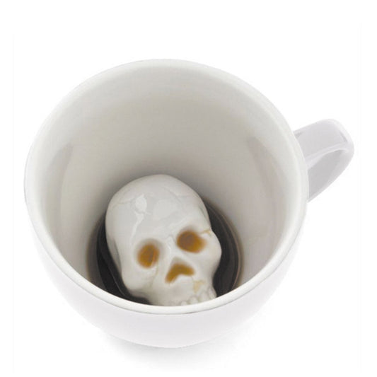 Creative 3D Skull Coffee Mug 300ml Ceramic Porcelain Mug Surprise Gifts Magic Milk Tea Cups Mugs