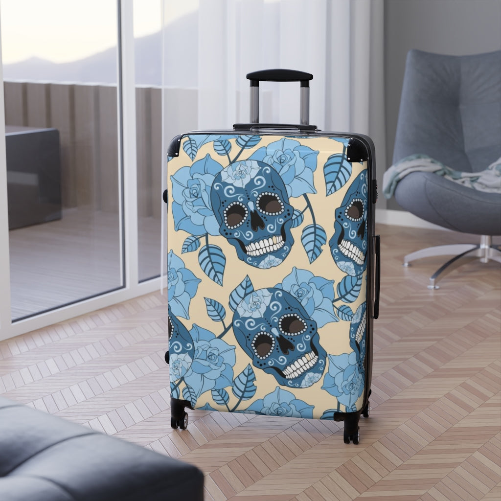 Gothic skull Halloween skeleton Suitcases luggage, skull luggages