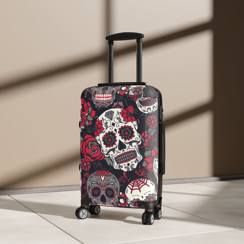 Dia de los muertos sugar skull Suitcases, sugar skull luggage