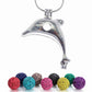 Dragon Skull Angel Horse Dolphin Bear Mermaid Shape Trendy Necklace With 6PCS Lava Rock Beads Velvet Bag Cute Jewelry