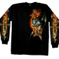 Biker Long Sleeve Electric Skull T Shirt