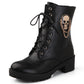 hot sale ankle boots for women skull street lace up platform women's boots fashion ladies autumn winter boots shoe