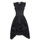 Women Sleeveless V-Neck Lace-up Corset Ruffle Dress Retro Vintage Steampunk Black Punk Gothic Victorian Dress