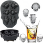 3D Skull Ice Mold,Six Giant Skull Silicone Mold,Funny Ice Maker Cool Drink Whiskey Wine Cocktail