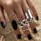 5pcs/Set Fashion High Quality Bohemia Style Rings Set Classic Shape Pattern Crystal Pendant for Women Charm Jewelry