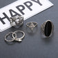 5pcs/Set Fashion High Quality Bohemia Style Rings Set Classic Shape Pattern Crystal Pendant for Women Charm Jewelry