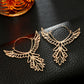 Bohemia Hollow Thunderbird Shape Drop Earring Women Alloy Large Wing Feather Piercing Hook Earrings Statement Jewelry