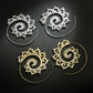 Punk Gold Sliver Hollow Spiral Dangle Earrings Women Ladies Tribal Gear Drop Earring Circle Ear Festival Jewelry 4755