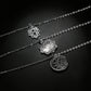 Retro Silver Color Hand Flower Moon Sun Pendant Necklace for Women Girl Charm Layered Necklace Boho Jewelry Collar 5067