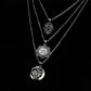 Retro Silver Color Hand Flower Moon Sun Pendant Necklace for Women Girl Charm Layered Necklace Boho Jewelry Collar 5067