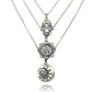 Retro Silver Color Hand Flower Moon Sun Pendant Necklace for Women Girl Charm Layered Necklace Boho Jewelry Collar 5067