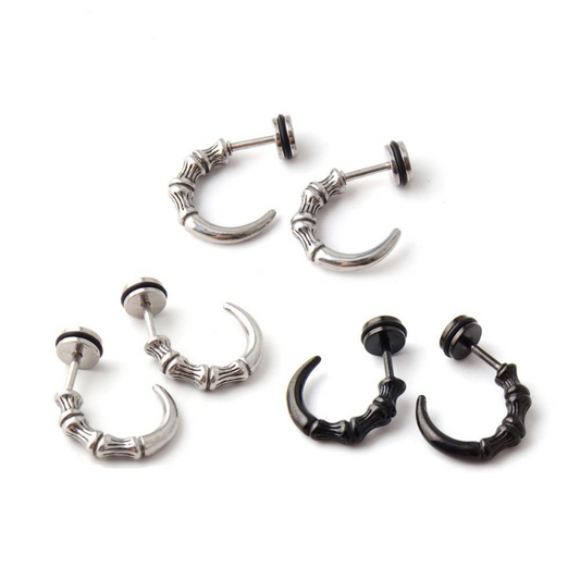 2 pieces Punk Rock Hawk Claw Horns Stainless Steel Stud Earring Men Wing stud earrings Skulls Ear Studs Body Piercing Jewelry
