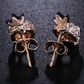 Top Quality Punk Personality skull Stud Earrings Rose Gold Color Jewelry Austrian Crystal  Wholesale E705