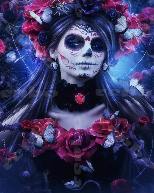 Day of The Dead diy 5d diamond painting skull woman diy diamond embroidery full square mosaic kit embroidery with diamonds