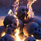 Halloween Stove Barbecue Party Decoration Simulation Skull Props Horror Ceramic Ornaments Wood Fire Pit Fireplace Burning