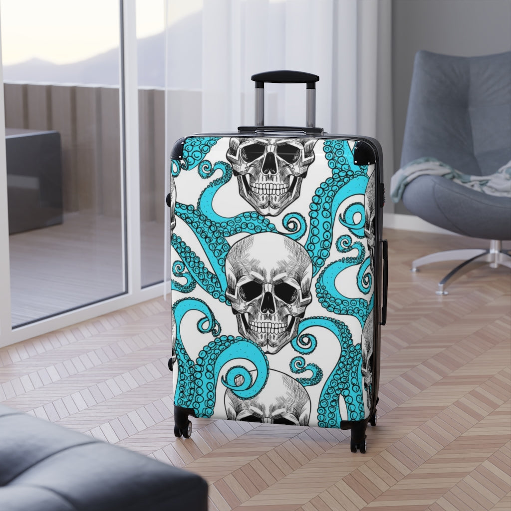 Gothic skull Suitcases luggages, awesome skull suitcase luggage, skeleton Halloween Christmas skull luggage suitcase