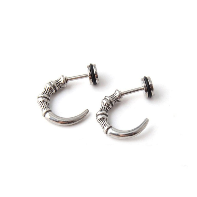 2 pieces Punk Rock Hawk Claw Horns Stainless Steel Stud Earring Men Wing stud earrings Skulls Ear Studs Body Piercing Jewelry