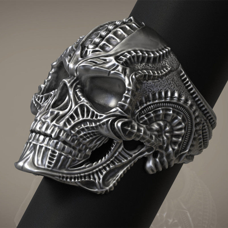 Stainless Steel Alien Skull Ring for Men