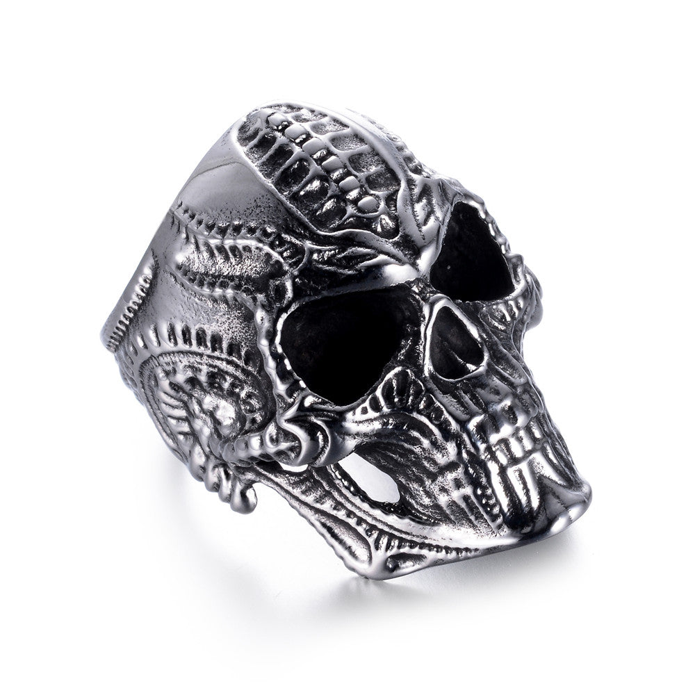 316L Stainless Steel Alien Skull Ring for Men