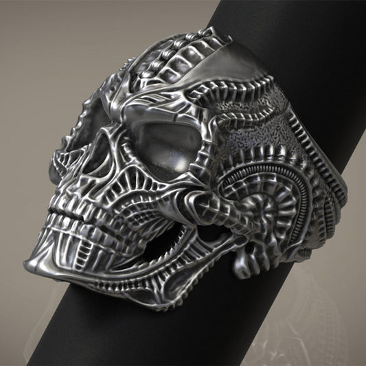 316L Stainless Steel Alien Skull Ring for Men