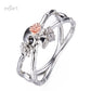 Romad New Popular Gun Black Cross Skull Rose Flower Ring for Women Gothic Engagement Wedding Party Ring Punk Jewelry