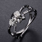 Romad New Popular Gun Black Cross Skull Rose Flower Ring for Women Gothic Engagement Wedding Party Ring Punk Jewelry