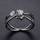 Romad New Popular Gun Black Cross Skull Rose Flower Ring for Women Gothic Engagement Wedding Party Ring Punk Jewelry