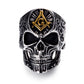 Stainless Steel Masonic skull rings Men's High Quality Personality Punk Ring