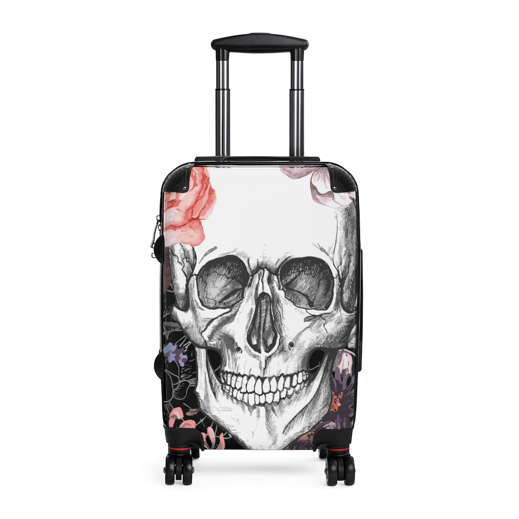 Awesome skull Suitcases, floral skull luggage, gothic halloween suitcase luggage