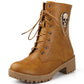 hot sale ankle boots for women skull street lace up platform women's boots fashion ladies autumn winter boots shoe
