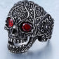 Wholesale Classic Garden Flower Skull Ring For Man Stainless Steel Man's Punk Style Jewelry BR8-071 US Size
