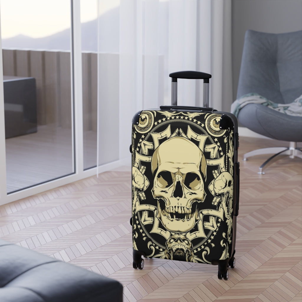 Gothic skull Suitcases, Halloween skull grim reaper suitcase luggage