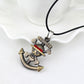 Japanese Anime One Piece Necklace Pirate Luffy Anchor Skull Logo Pendant Necklace Fashion Cosplay Accessories