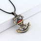 Japanese Anime One Piece Necklace Pirate Luffy Anchor Skull Logo Pendant Necklace Fashion Cosplay Accessories