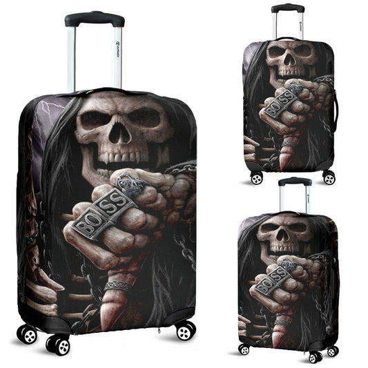 Grim reaper skeleton skull luggage cover, suitcase cover