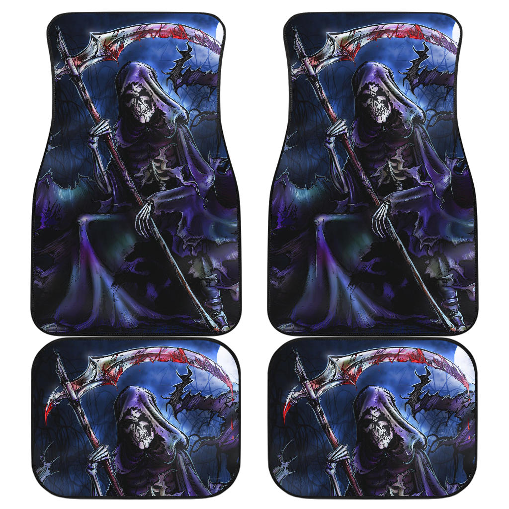 Set 4 pcs Gothic awesome skull car mats