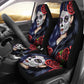 Set of 2 pcs sugar skull girl car seat covers