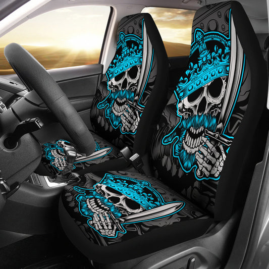 Set of 2 Skull king car seat covers