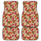 Set of 4 pcs floral sugar skull car mats